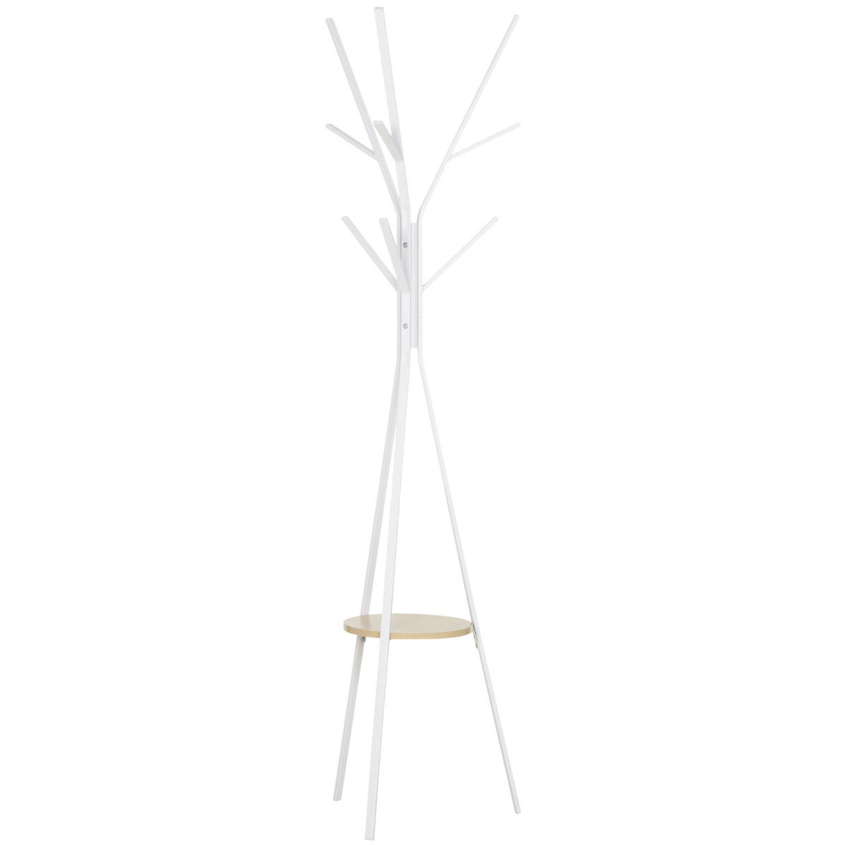 GARDEROBENSTÄNDER - Weiß, Holzwerkstoff/Metall (45/180/45cm) - HOMCOM