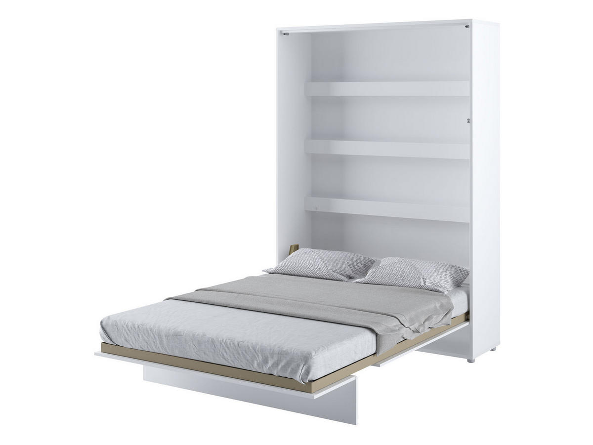 SCHRANKBETT Bed-Concept BC-01 140x200 mit zwei LED-Lampe - Weiß/Grau, Holz/Holzwerkstoff (140/200cm) - MIRJAN24