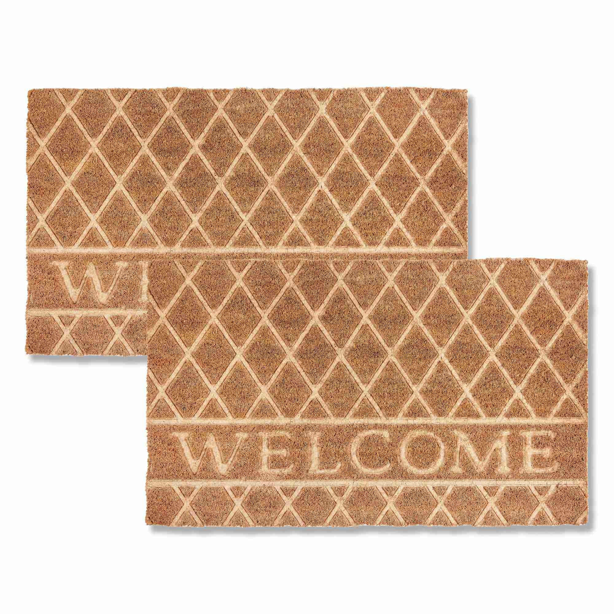 FUSSMATTE FÜR INNEN UND AUßEN COCO SHAPE 2ER SET - Naturfarben, Textil (45/75cm) - Astra