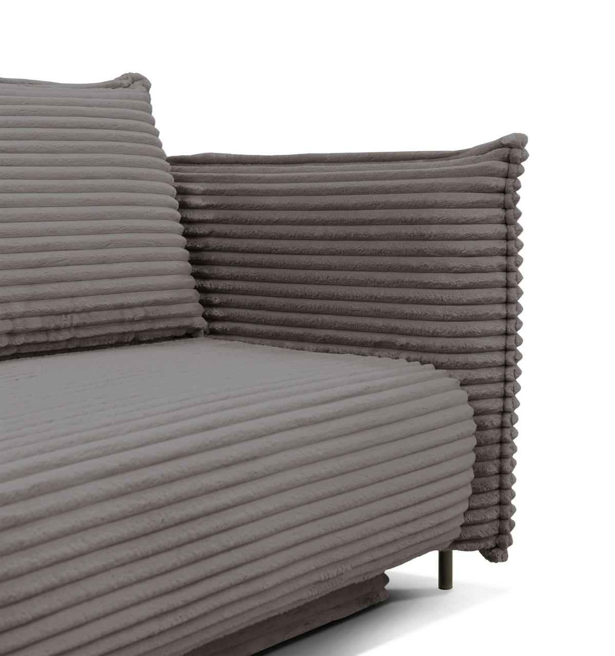 SOFA Amalfi greige mit Schlaffunktion - Taupe/Schwarz, Textil/Metall (226/90/105cm) - Selsey
