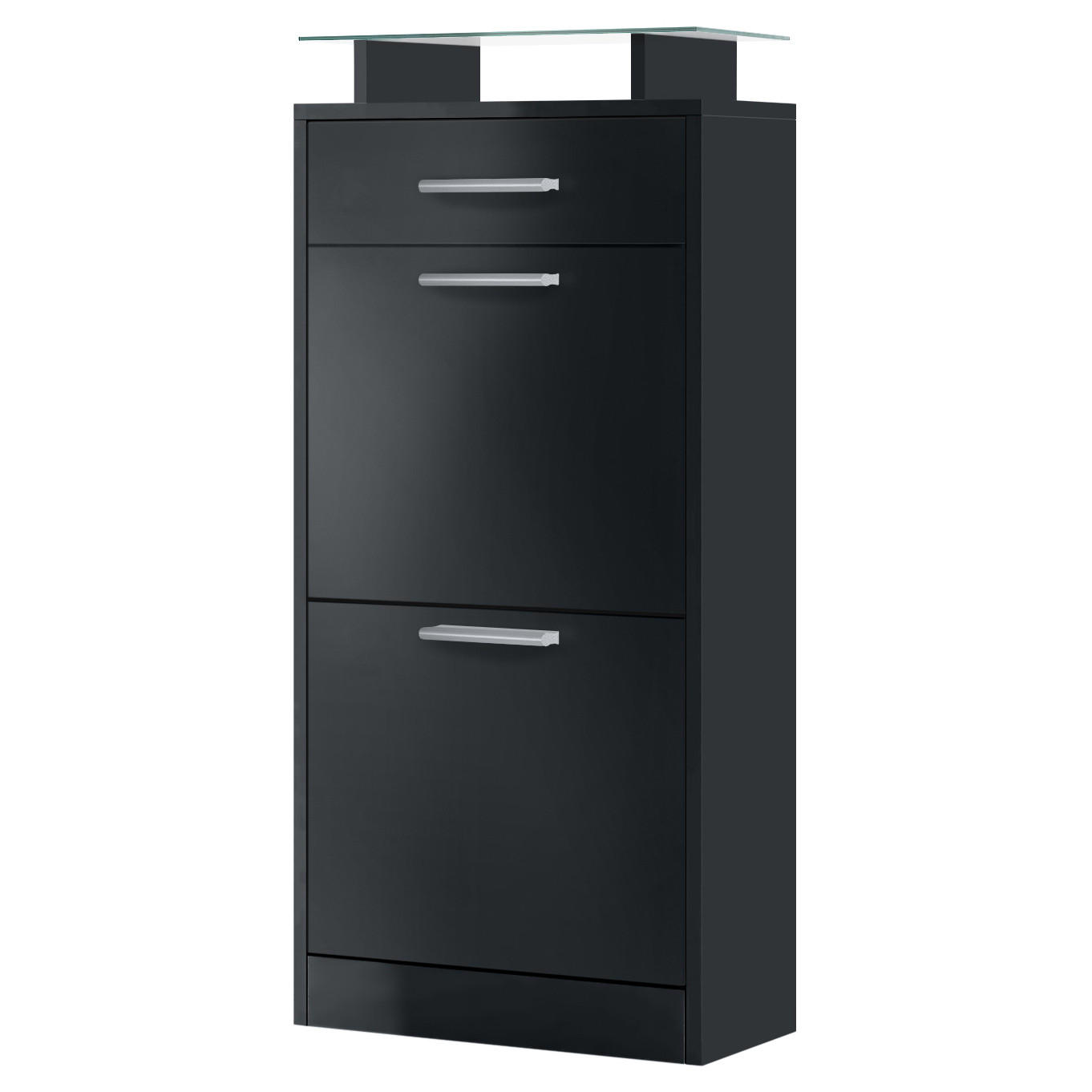 Vladon Schuhschrank Schwarz 46x104x23 cm