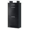 SCHUHSCHRANK Loret Front in Schwarz matt - Schwarz, Holzwerkstoff (46/104/23cm) - Vladon
