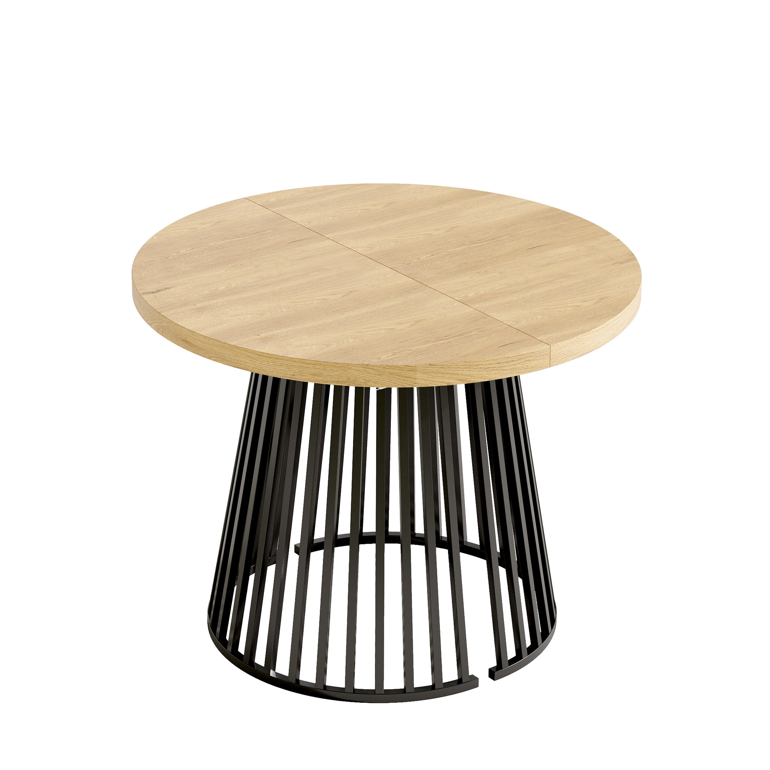 ESSTISCH Eiche Schwarz ausziehbar 100-176cm 4-8 Personen - Eichefarben, Holzwerkstoff (176/100/76cm) - FLIEKS