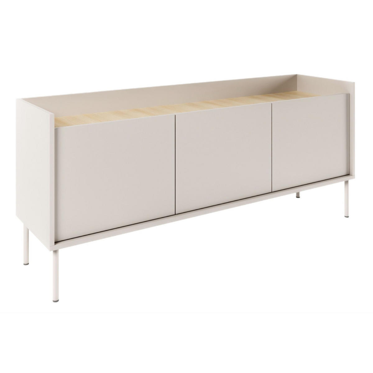 TV-SCHRANK Tovi Kaschmirgrau / Holzoptik Eiche 140 cm - Taupe, Holzwerkstoff/Metall (139.8/58.5/36.4cm) - Selsey
