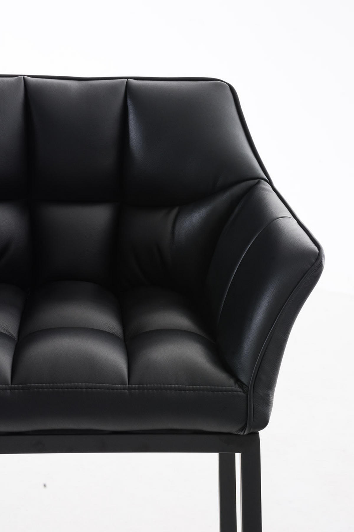 BARHOCKER Gibel Kunstleder Schwarz Schwarz - Schwarz, Leder (64/110/48cm) - DELUKE