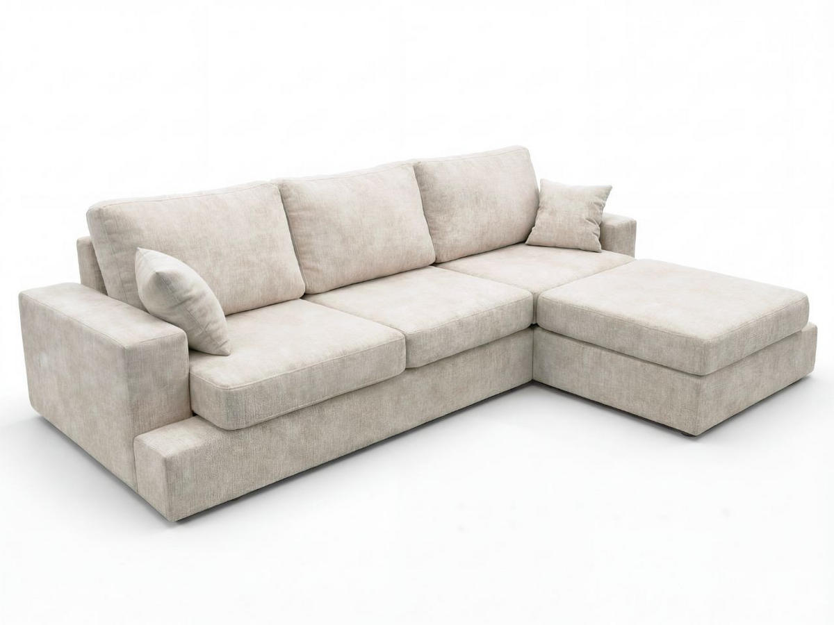 ECKSOFA Nesto Biege Rechts - Beige, Holz/Textil (165/260cm) - Graingold