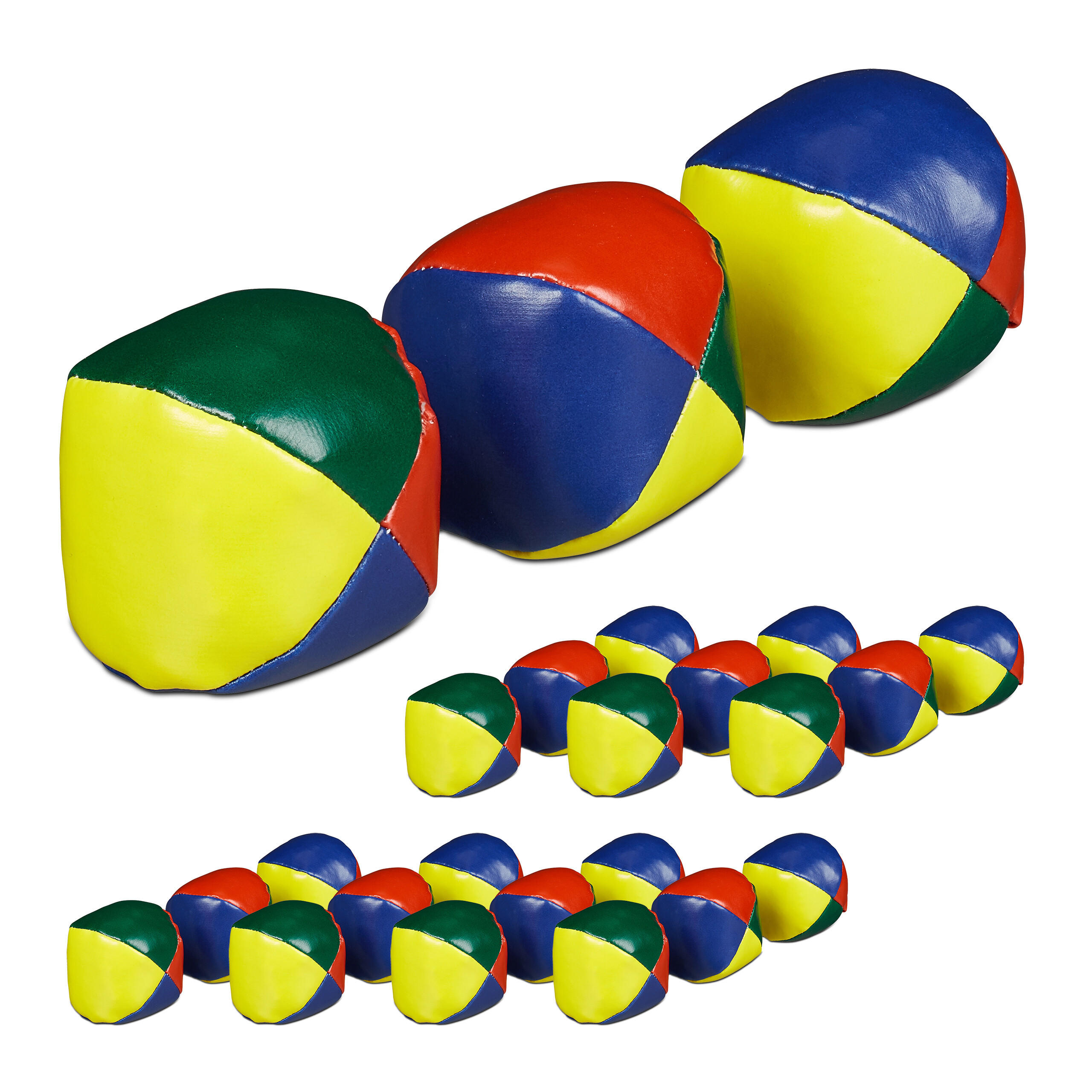 LOPTE šarene Set-24-kom 6,5 cm - višebojno, plastika/prirodni materijali (6.5/6.5cm) - Relaxdays