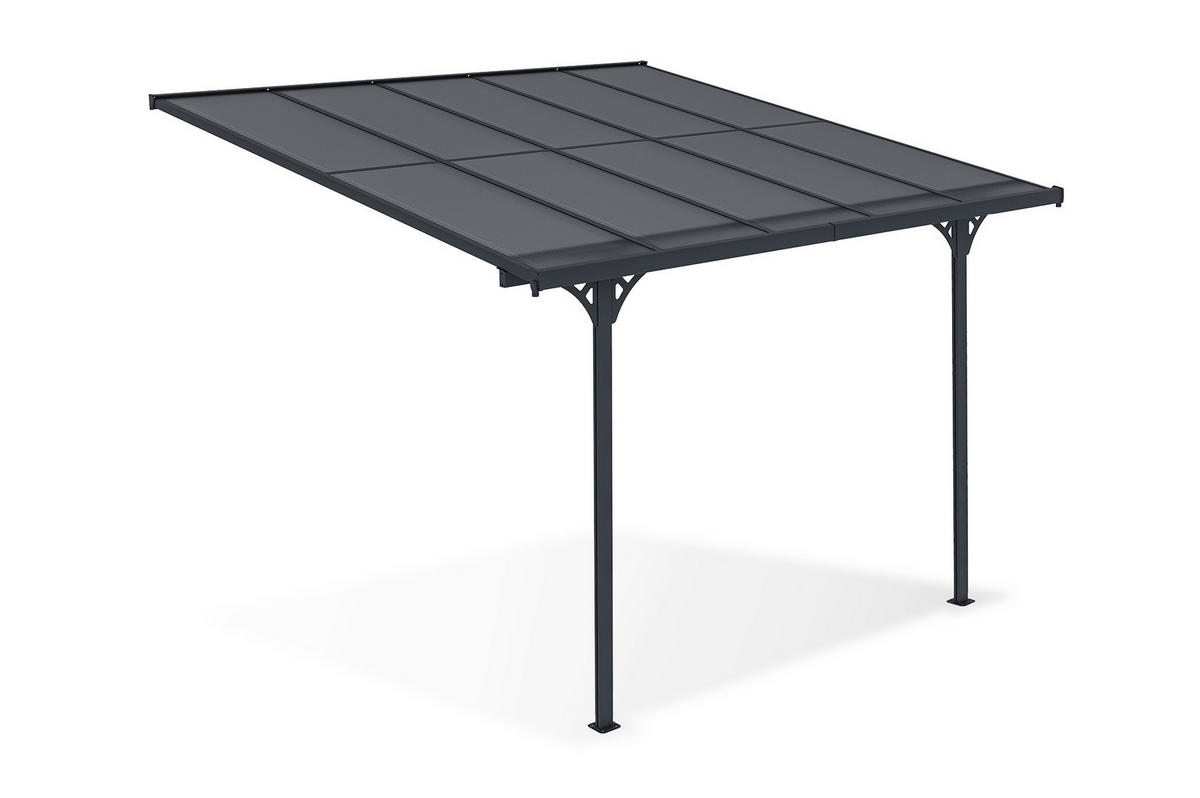 PERGOLA / CARPORT Kleo Grau 3m x 3m - Grau, Metall (313/270/300cm) - Cazeboo