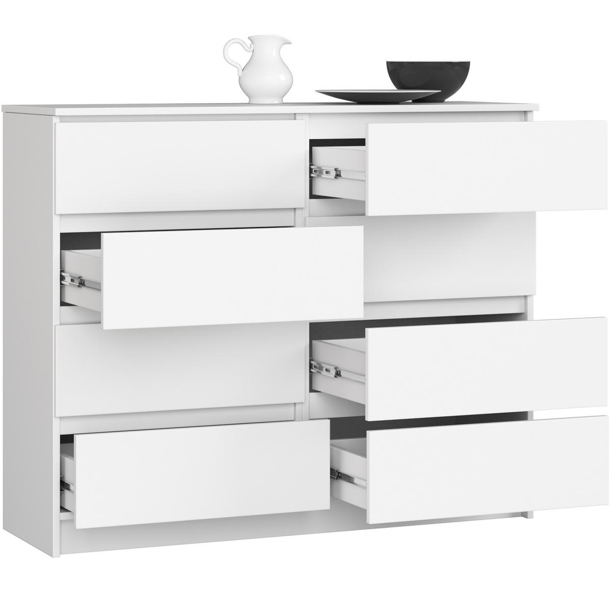 KOMMODE Weiß 120x40x99 cm - Weiß, Holzwerkstoff (120/99/40cm) - Akord