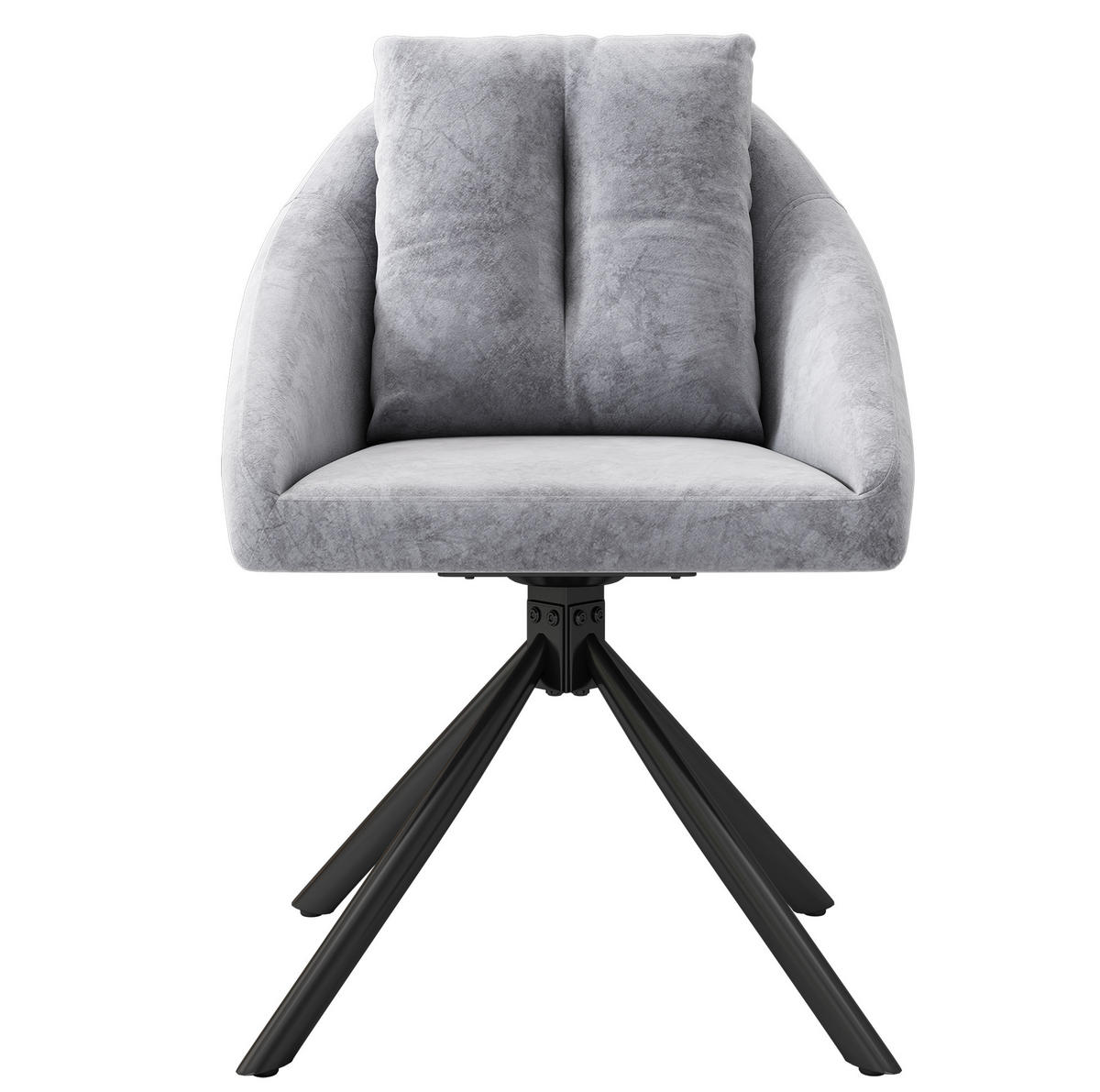 DREHSTUHL ergonomisch Samt Grau 6er-Set - Grau, Metall (54/79/65.2cm) - Meubliv