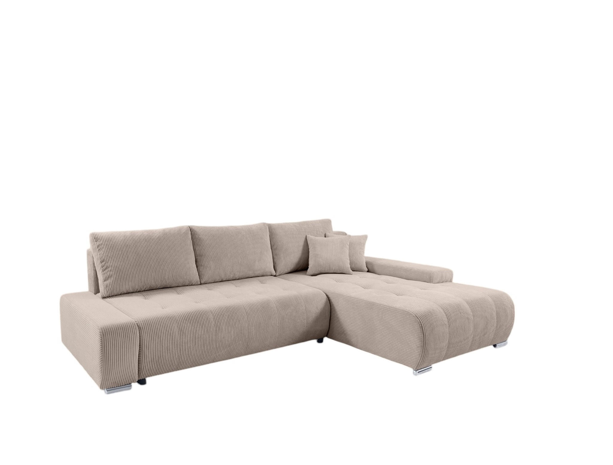 Fun Möbel Ecksofa Beige 265x185 cm
