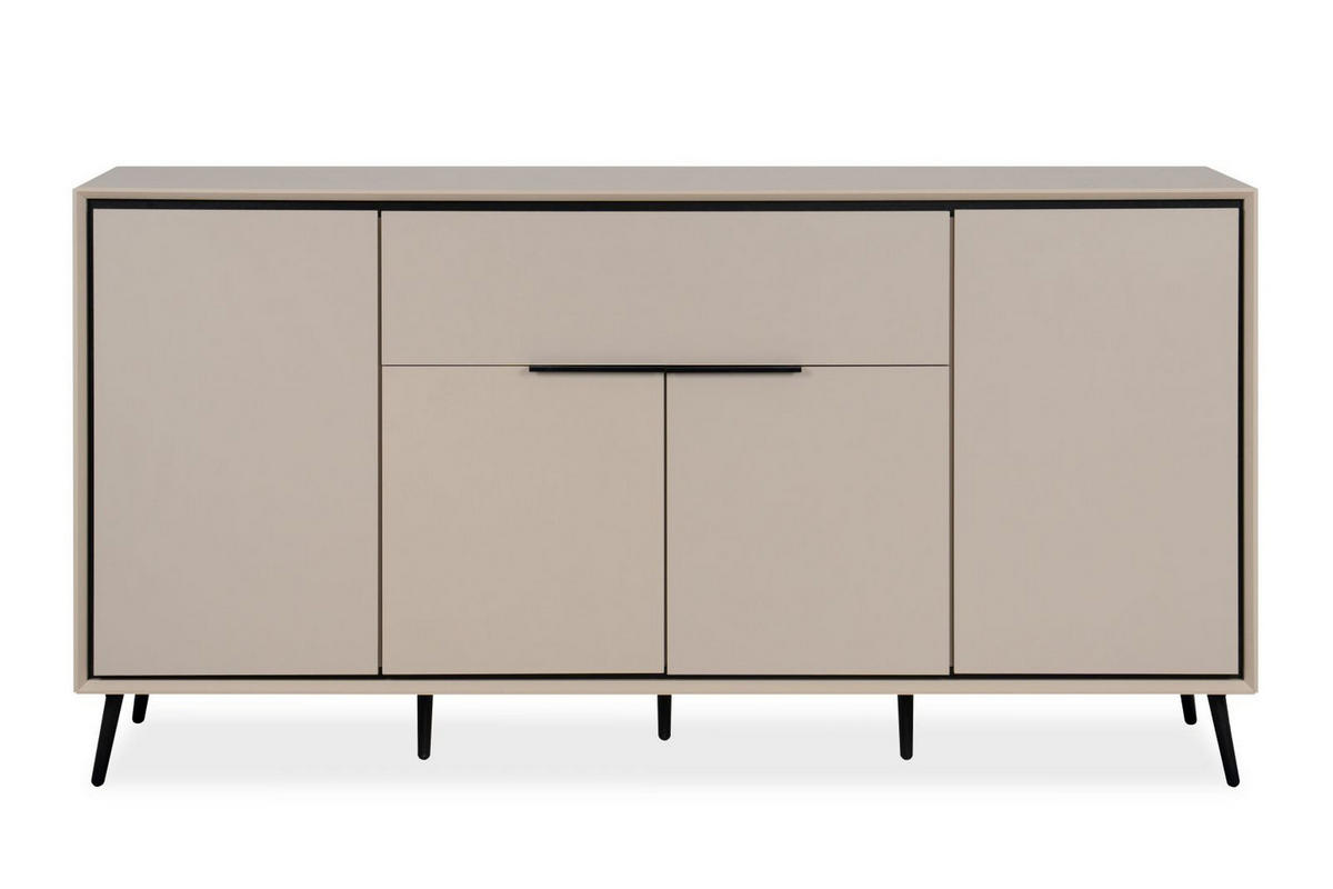 SIDEBOARD Aurora 51B sand / greige - Sandfarben/Schwarz, Holzwerkstoff/Kunststoff (175/90/38cm) - möbelvita