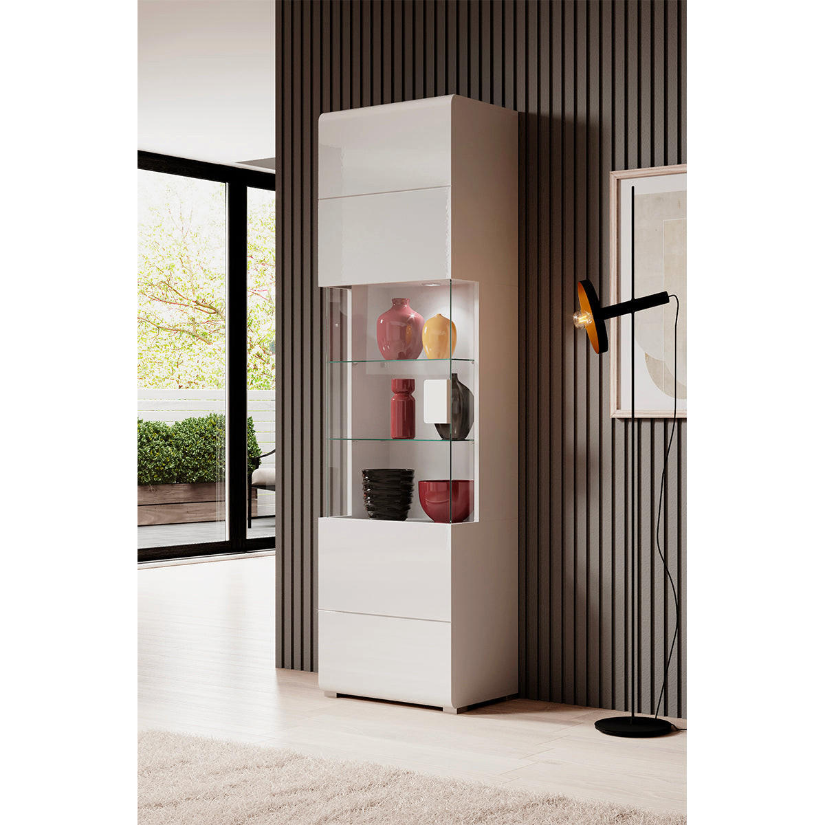 VITRINE Jules Weiß - Weiß, Holzwerkstoff (61/204/39cm) - Petits-meubles