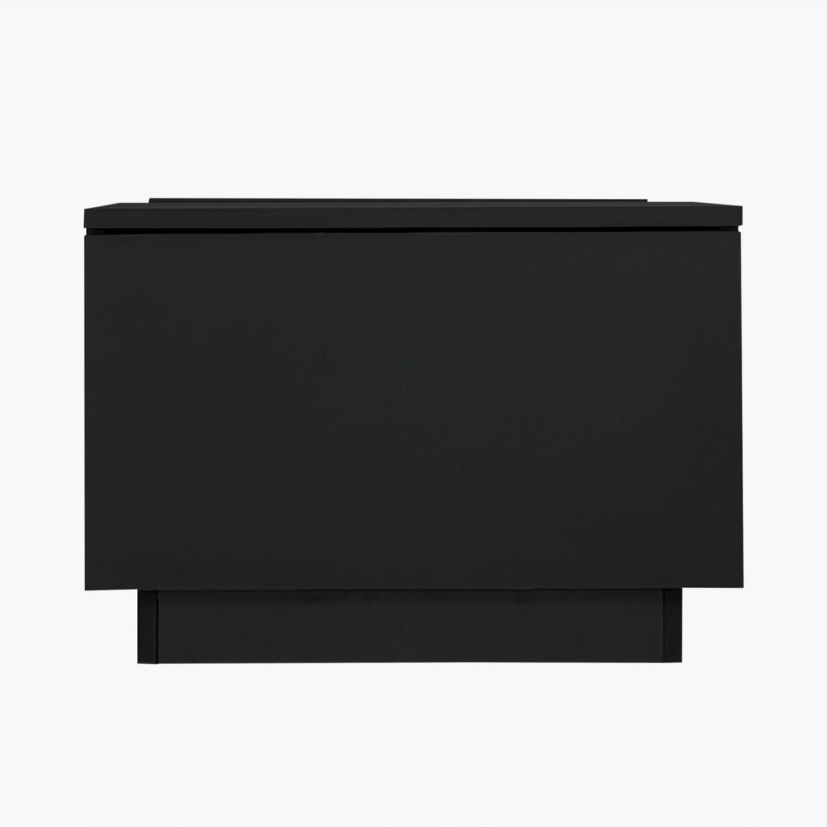 COUCHTISCH 100/50/35,5 cm schwarz mit Glasverkleidung und LED-Beleuchtung - Schwarz, Holzwerkstoff (100/50/35.5cm) - OKWISH