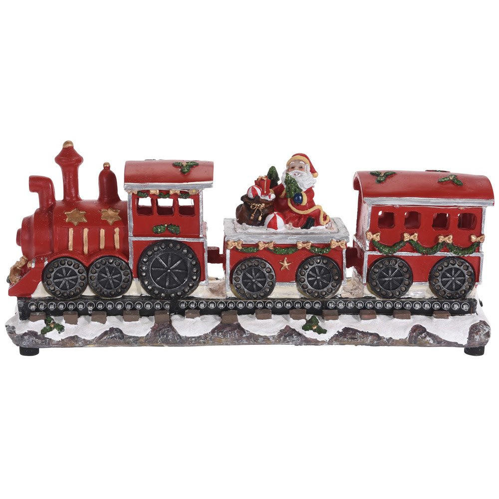 LED-WEIHNACHTSZUG mit Weihnachtsmann 39/14/20 cm - Multicolor, Kunststoff (14/20/39cm) - Home Styling Collection