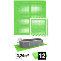 POOLMATTEN 4,2m² 12 EVA Matten 62 cm Grün - Grün, Kunststoff (62/62cm) - eyepower