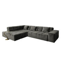 ECKSOFA MIT MOTORISCHEM SITZVORZUG NEVADA Grau Velvet - Schwarz/Grau, Textil (319/215cm) - KAWOLA