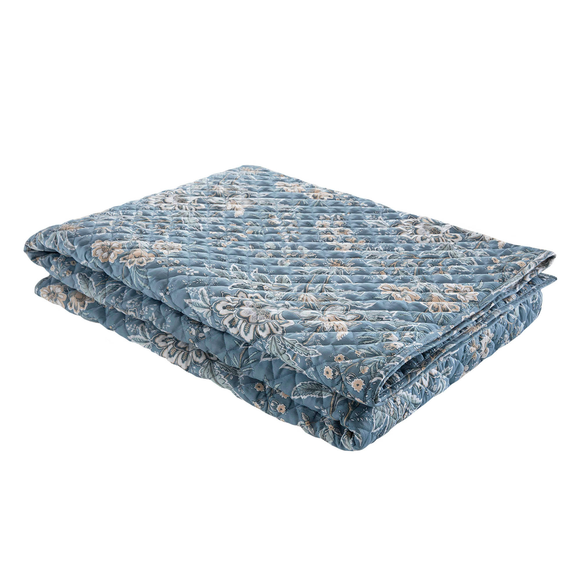 STEPPDECKE Blaues Florentia - Blau/Grün, Textil (235/235cm) - LAURA ASHLEY