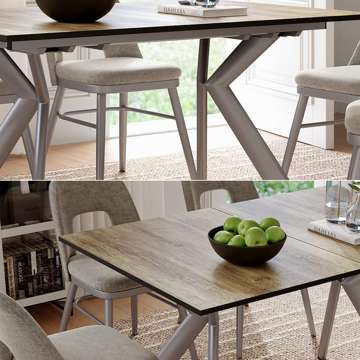 JÍDELNÍ STŮL Trill Rustikální dub/šedá - divoký dub, kompozitní dřevo (90/140/76cm) - Vicco