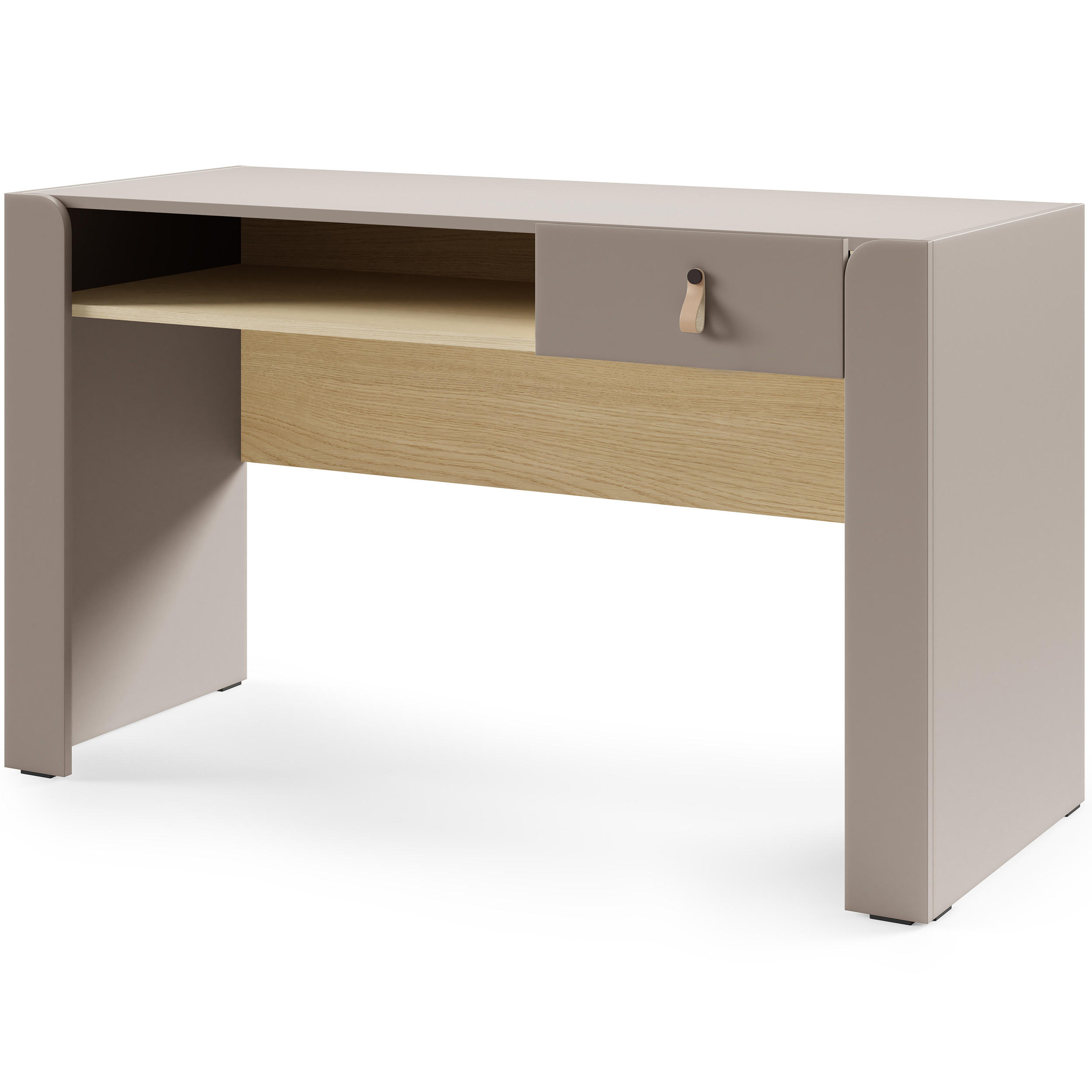 PSACÍ STŮL Sorella se zásuvkou a otevřenou policí, do studentského pokoje, porcini + dub Mavelie - kapučínová/barva dubu, kov/kompozitní dřevo (52/120/76cm) - Beautysofa
