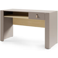 SCHREIBTISCH Sorella mit Schublade und offenem Regal, für Jugendzimmer, Porcini + Eiche Mavelie - Eichefarben/Cappuccino, Leder/Holzwerkstoff (52/120/76cm) - Beautysofa