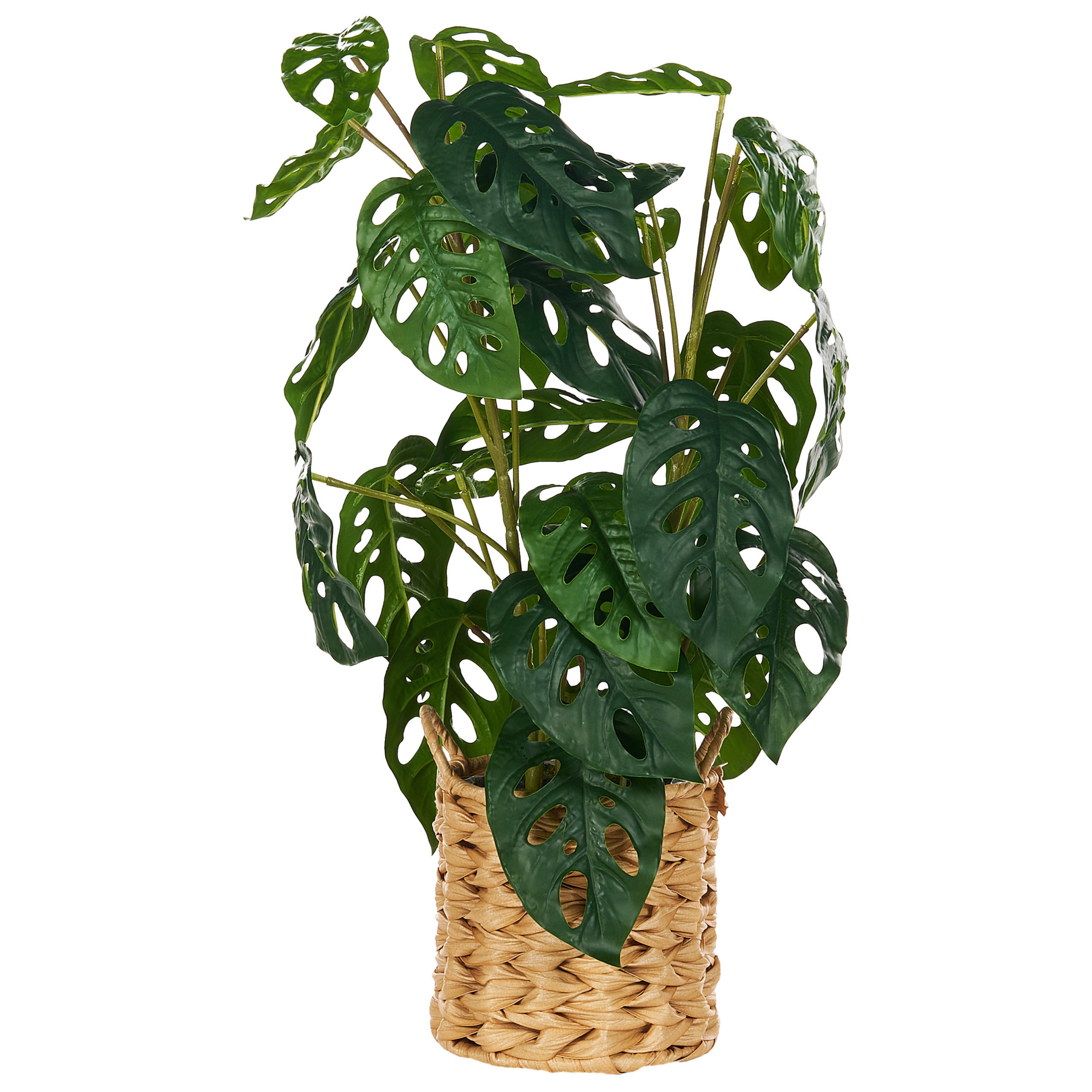 KUNSTPFLANZE im Blumentopf 53 cm Grün/Schwarz Monstera Adansonii - Schwarz/Grün, Kunststoff (53cm) - Beliani