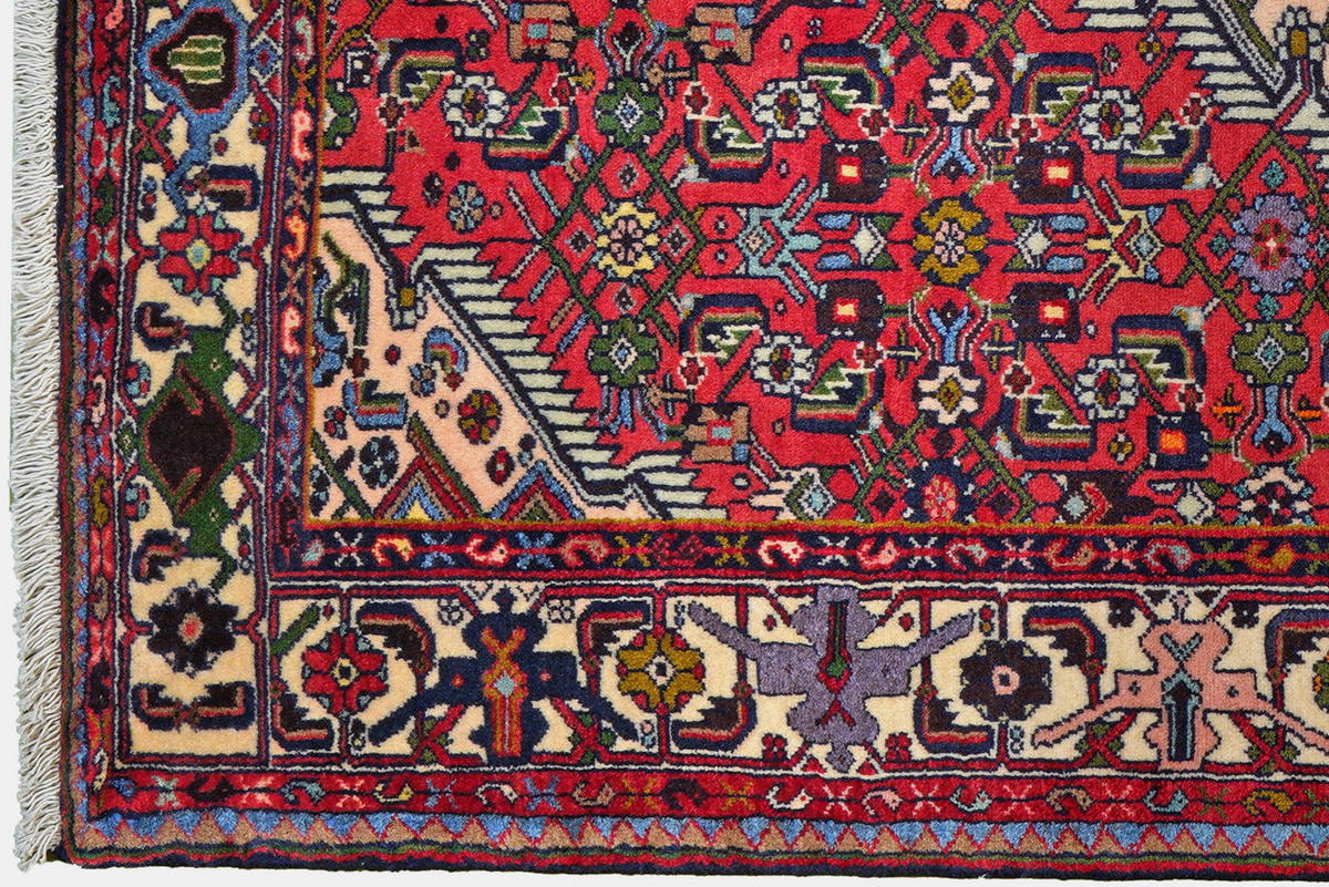 TEPPICH Assadabad Rot 198/121 cm Schurwolle - Rot, Textil (121/198cm) - Looma