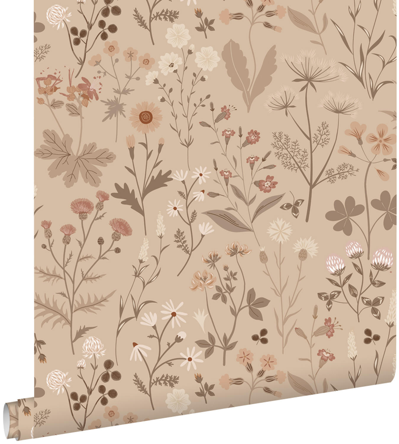 TAPETE Feldblumen 53 cm x 10.05 m - Beige, Papier (53/1000cm) - ESTAhome
