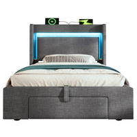 POLSTERBETT PANG-F7N2K8 90/200 cm Grau - Grau, Textil - PANGIVO