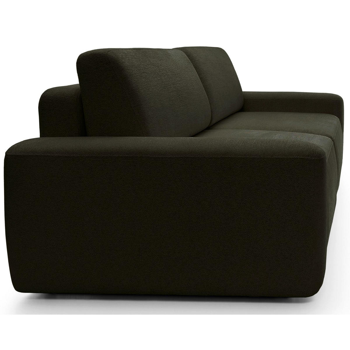 3-SITZER SOFA Baleo Olivgrün Chenille-Bezug - Schwarz/Olivgrün, Kunststoff/Textil (257/82/105cm) - Selsey
