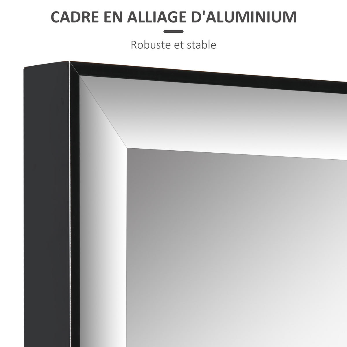 WANDSPIEGEL DE-17910 120x35 cm mit Sicherheitsfolie Schwarz - Schwarz, Metall (120/35/2.5cm) - ComfortXL