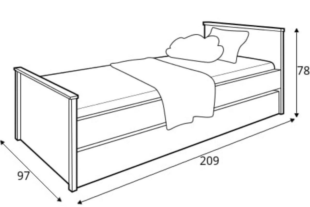 BETTGESTELL FARGE 90x200cm, weiß - Weiß, Holz (97/78/209cm) - KONSIMO®