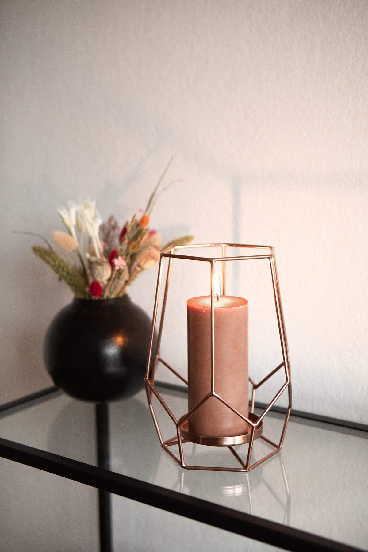 VASE Siyah aus Eisen in Schwarz Ø15,5/14,5 cm - Schwarz, Metall (14.5cm) - LaLe Living