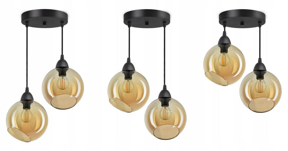 PENDELLEUCHTE Kogel - Transparent/Schwarz, Glas/Metall (30/30/80cm) - kiki design