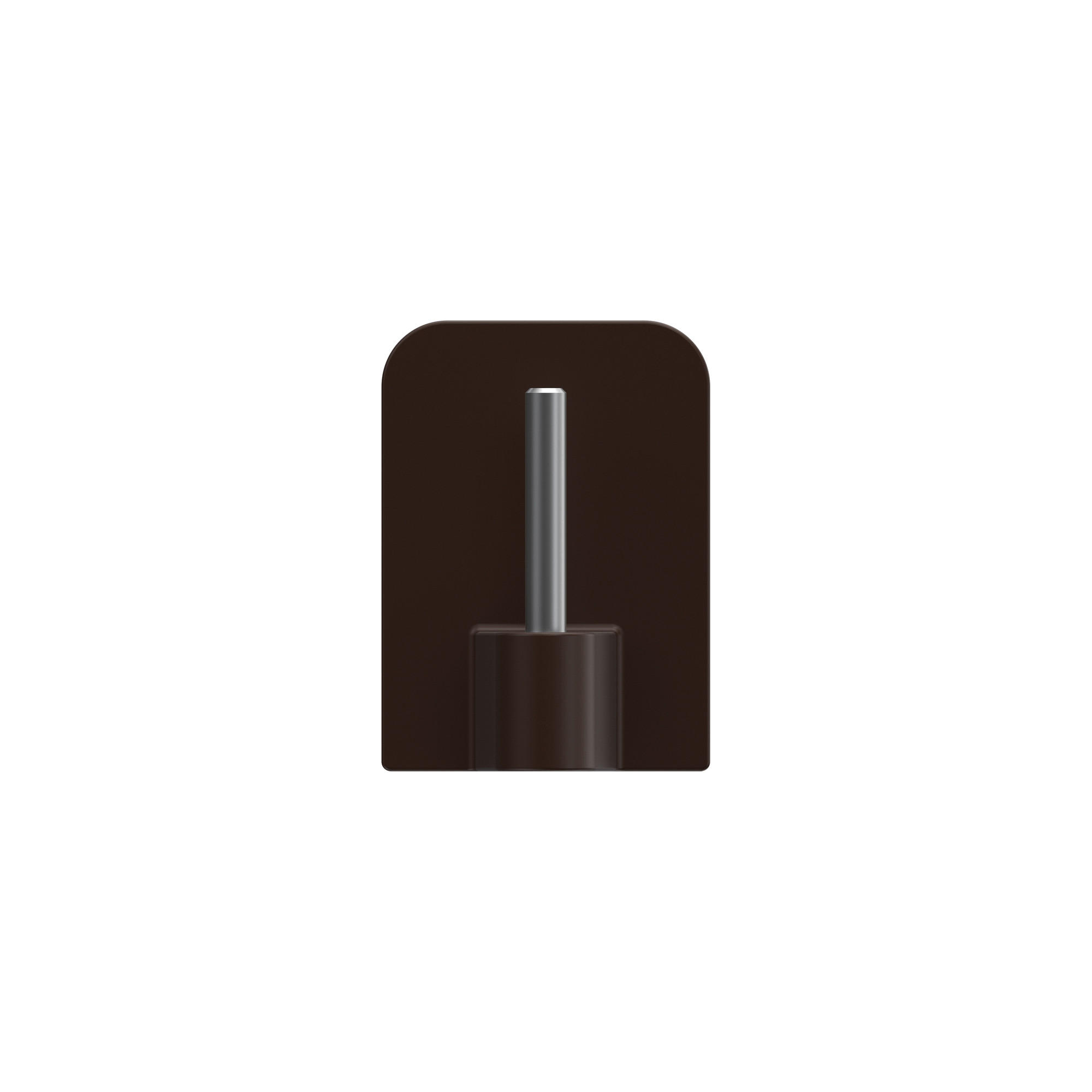 KLEBEHAKEN MIT METALLSTIFT für Vitragestangen, Braun, Packung 4 Stück - Braun, Kunststoff/Metall (1.7/2.4/1.2cm) - INTERDECO