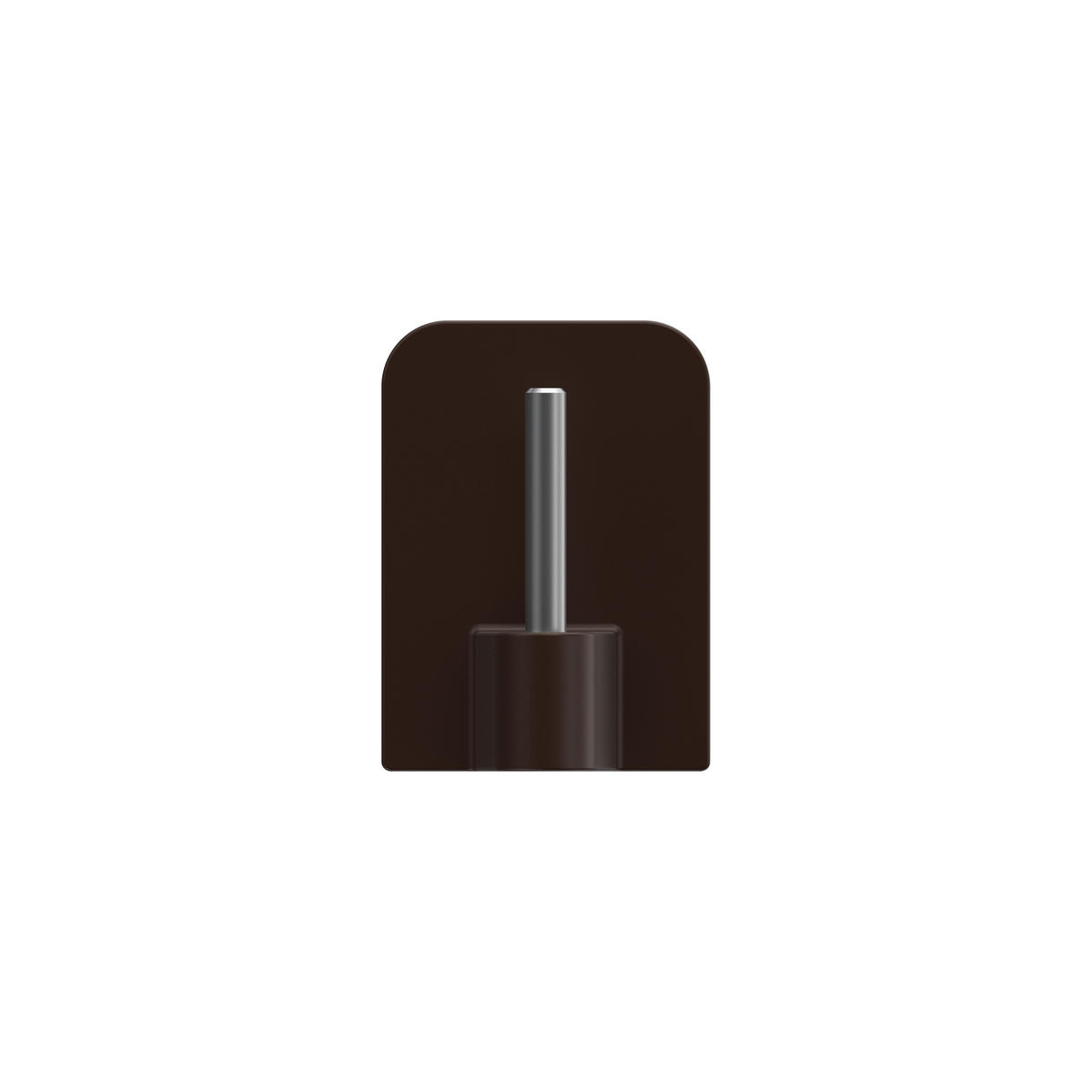 KLEBEHAKEN MIT METALLSTIFT für Vitragestangen, Braun, Packung 4 Stück - Braun, Kunststoff/Metall (1.7/2.4/1.2cm) - INTERDECO