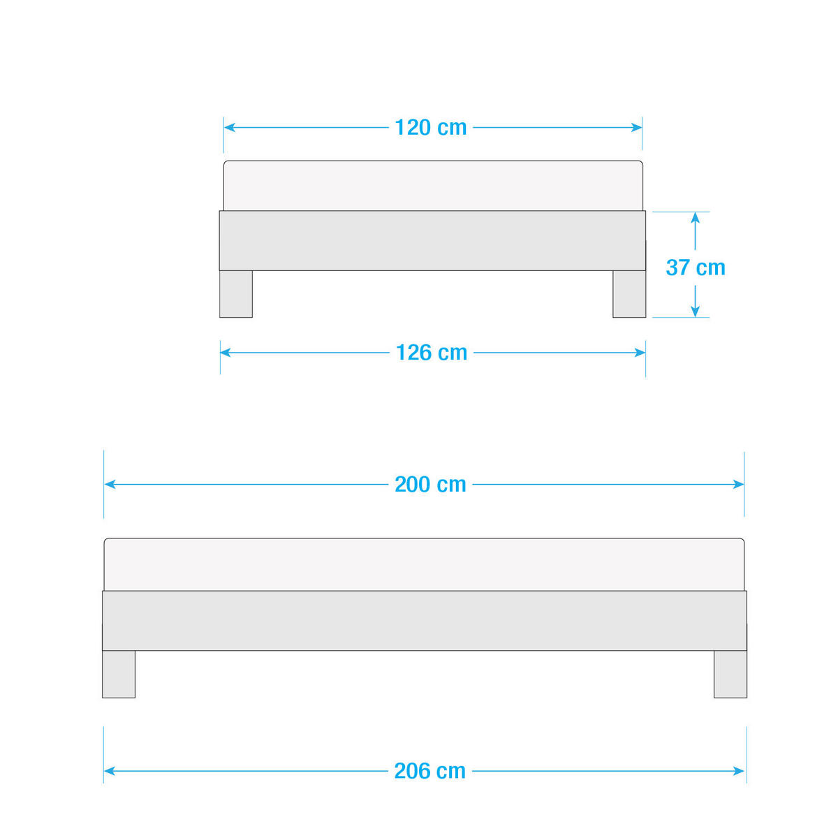 MASSIVHOLZBETT - Massivholz - Eiche - Eiche Bianco, Holz (120/200cm) - home24