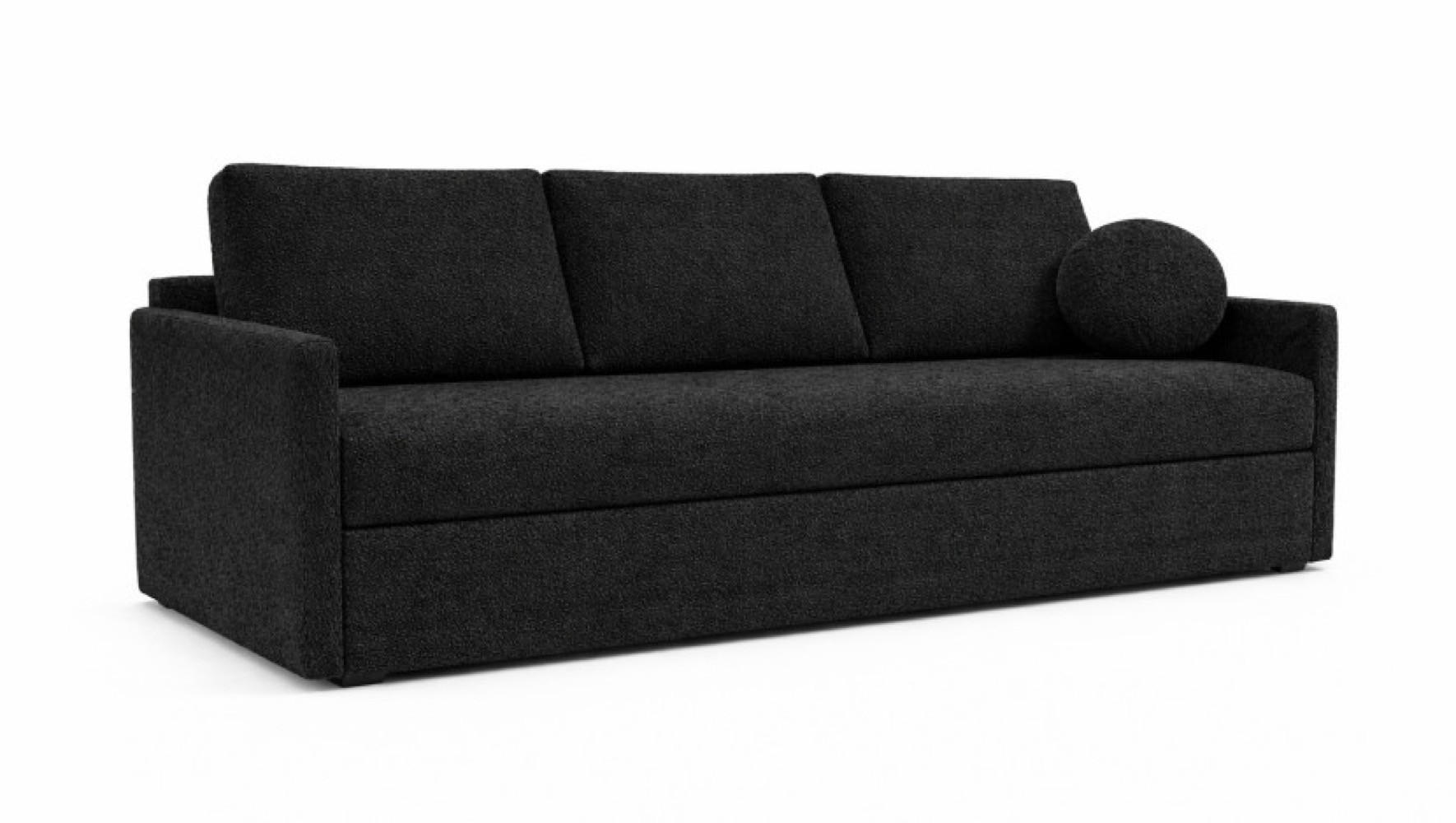SOFA Schwarz SISI Mit Schlaffunktion Boucle - Schwarz, Textil (207/90/87cm) - Sepro Meble
