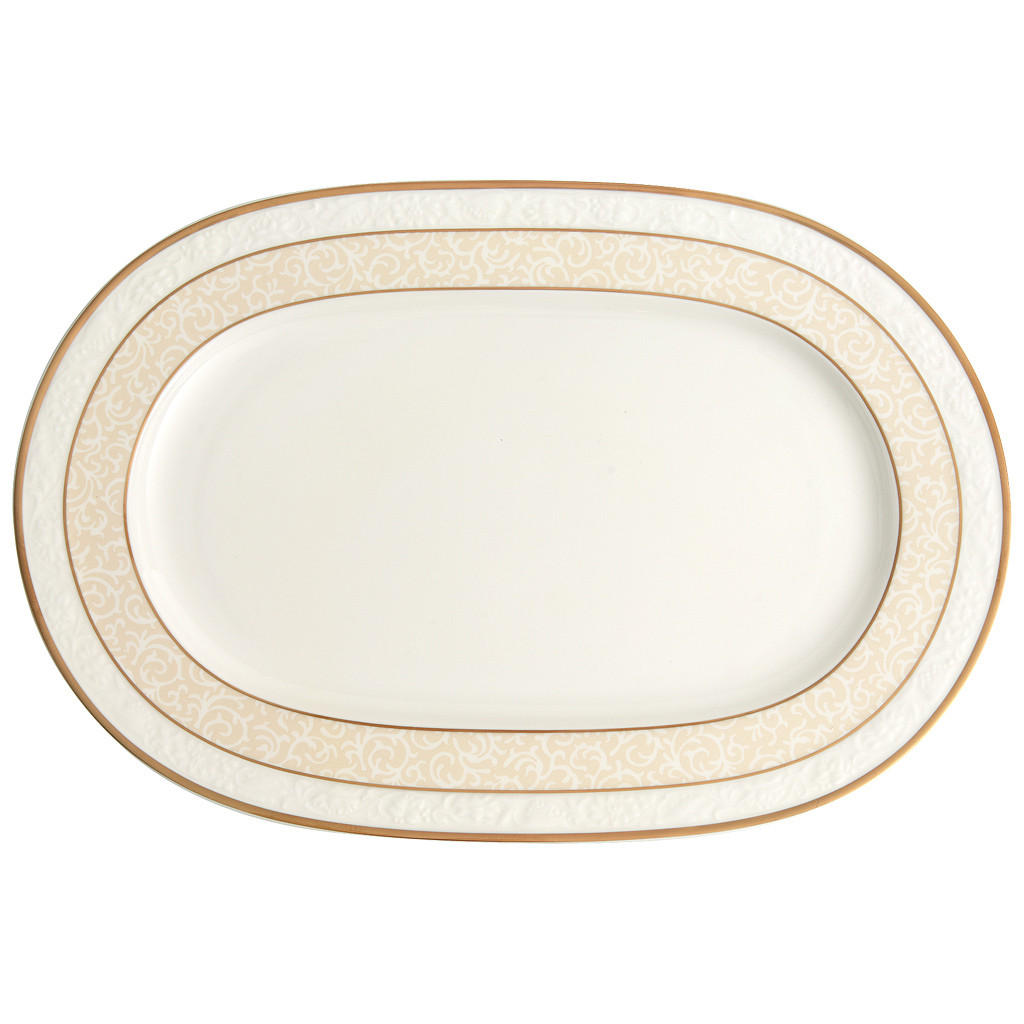 SERVIERPLATTE Ivoire weiß-gold 35 x 24 cm - Goldfarben/Weiß, Keramik (24/1.7/35cm) - Villeroy & Boch
