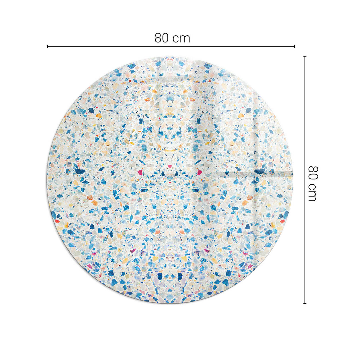 GLASPLATTE für Kamin Ø 80 cm - Weiß, Glas (80/80/0.4cm) - TULUP