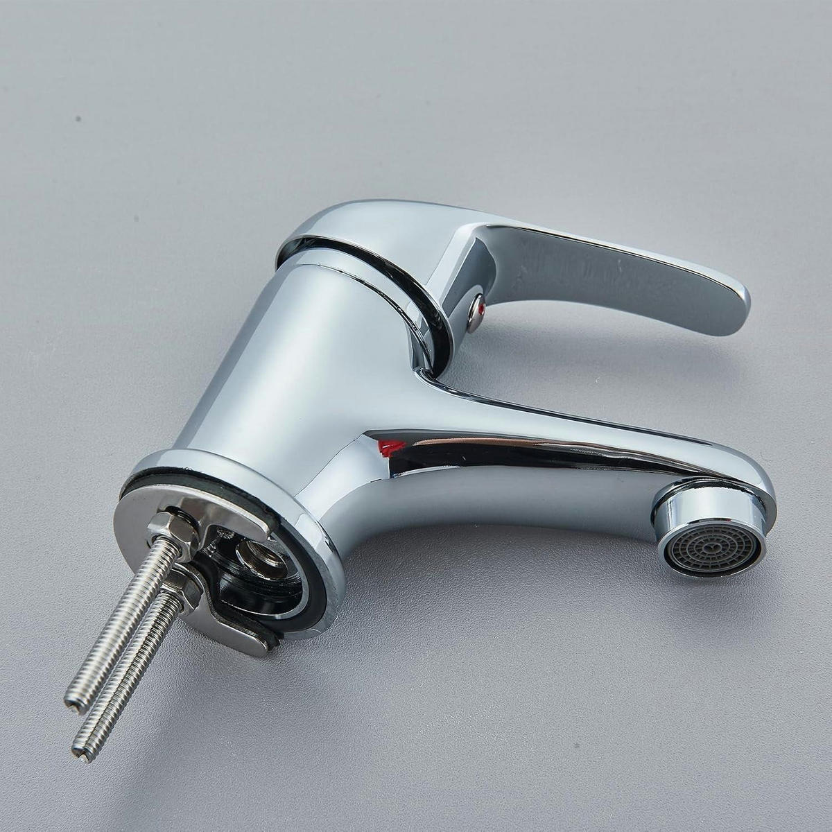 WASCHTISCH-EINHEBELARMATUR Chrom Messingkörper Niedrige Auslaufhöhe - Silberfarben, Metall (8/5/10.5cm)