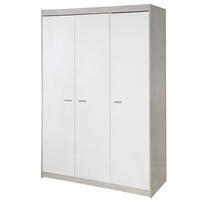 KLEIDERSCHRANK Julia - Weiß, Holzwerkstoff/Kunststoff (131/190/52cm) - Roba