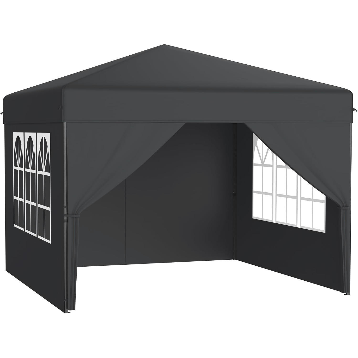 FALTPAVILLON 3x3 m Anthrazit mit Seitenwänden - Anthrazit, Textil (300/260/300cm)