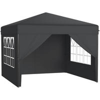FALTPAVILLON 3x3 m Anthrazit mit Seitenwänden - Anthrazit, Textil (300/260/300cm)