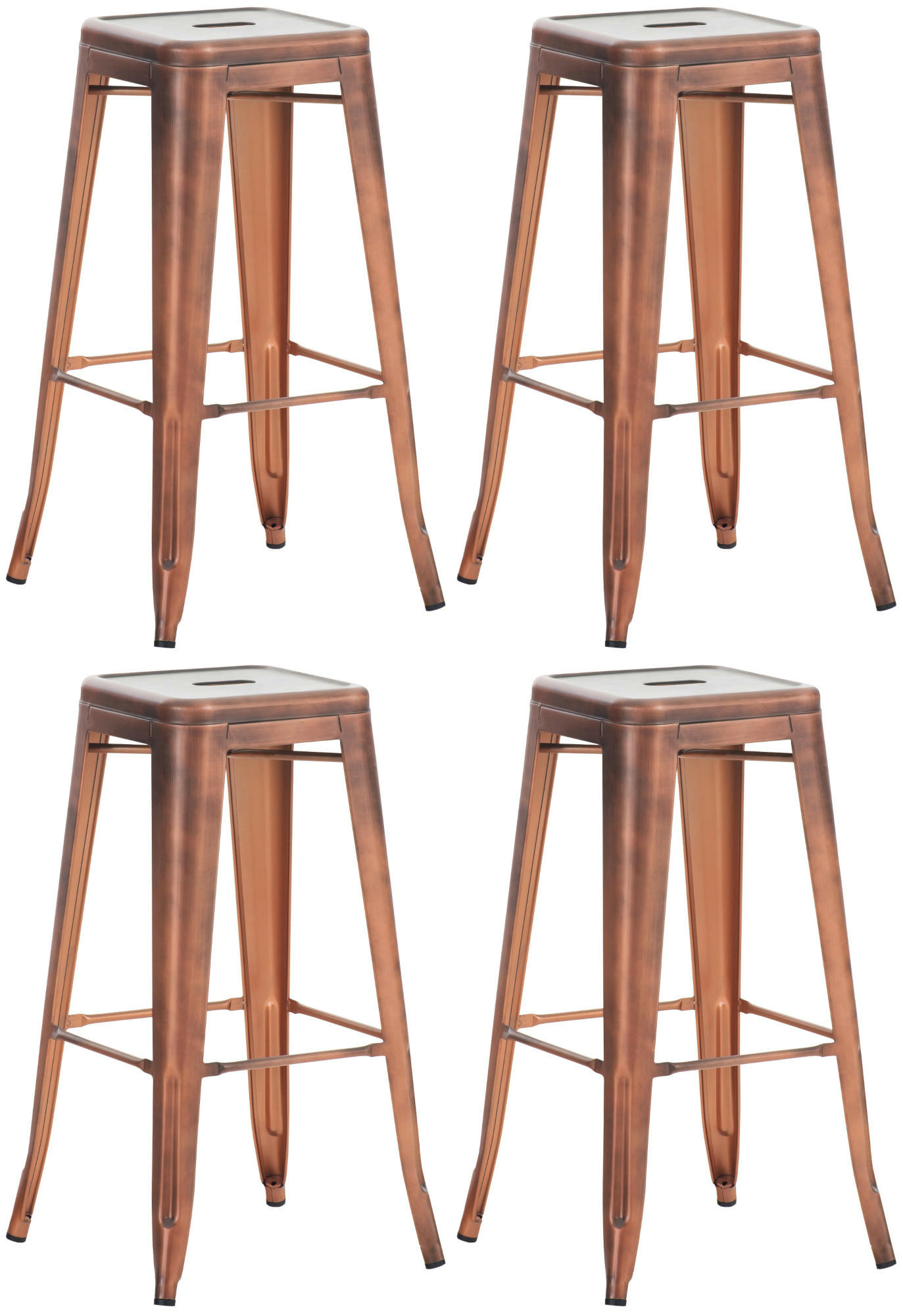 BARHOCKER 4er Set Metall kupfer - Kupferfarben, Metall (43/76/43cm) - CLP