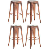BARHOCKER 4er Set Metall kupfer - Kupferfarben, Metall (43/76/43cm) - CLP