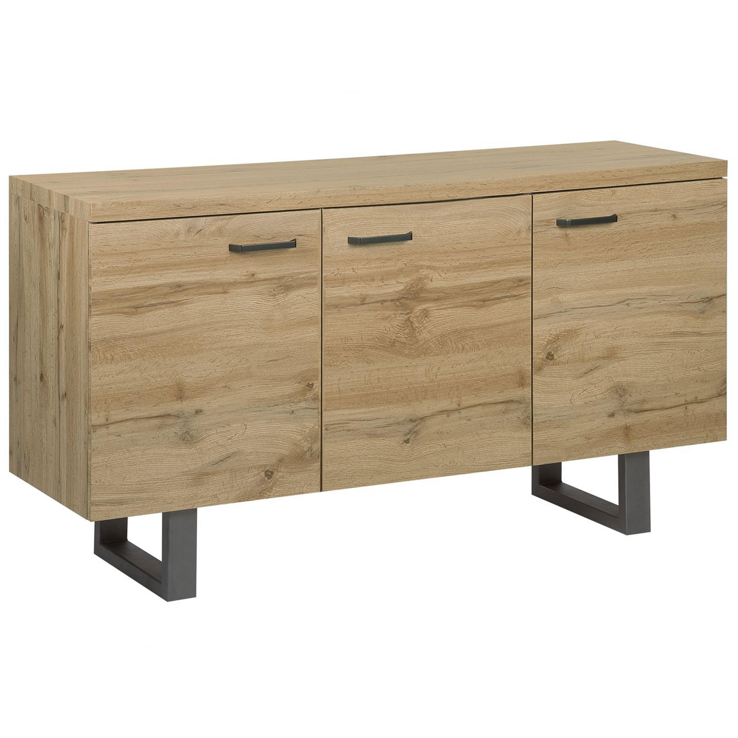 SCHRANK Hellbraun Timber - Braun, Holzwerkstoff (140/79/42cm) - Beliani