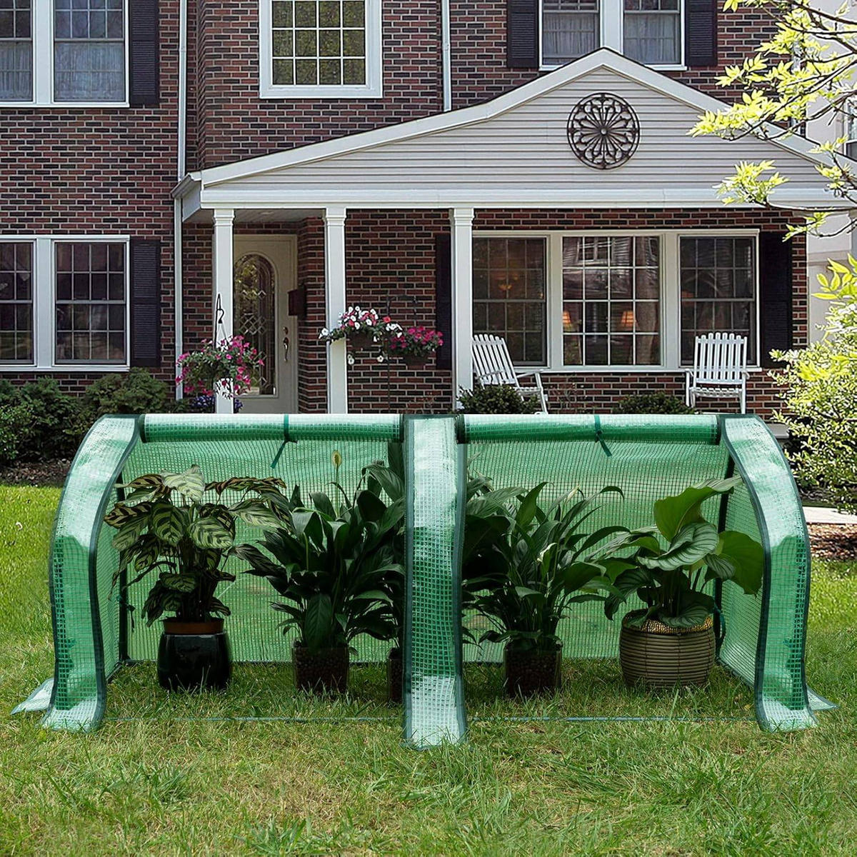 FOLIENGEWÄCHSHAUS, PE Gitterfolie, 130 x 60 x 50 cm - Grün, Textil/Metall (130/50/60cm) - Woltu