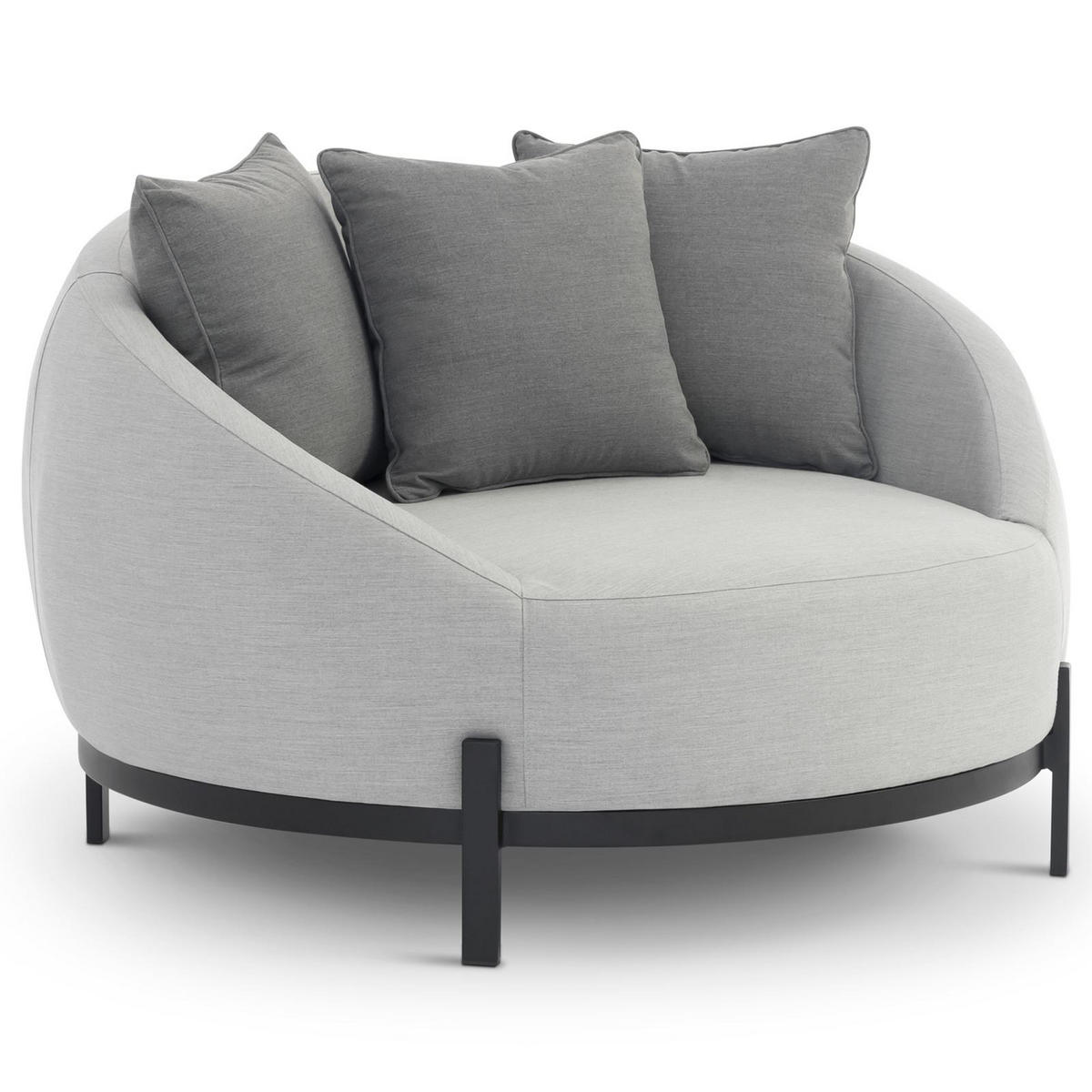 GARTENSOFA BARI - Schwarz, Kunststoff (123/78/122cm) - IDIMEX