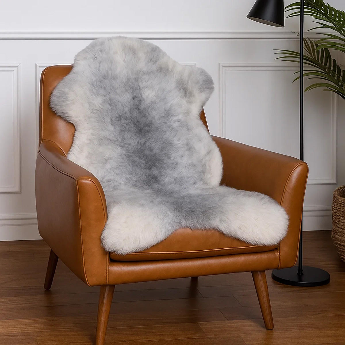 SCHAFFELL Geschoren Natur Weiß Grau ca. 120 cm - Weiß/Grau, Fell (65/120cm) - Provellus